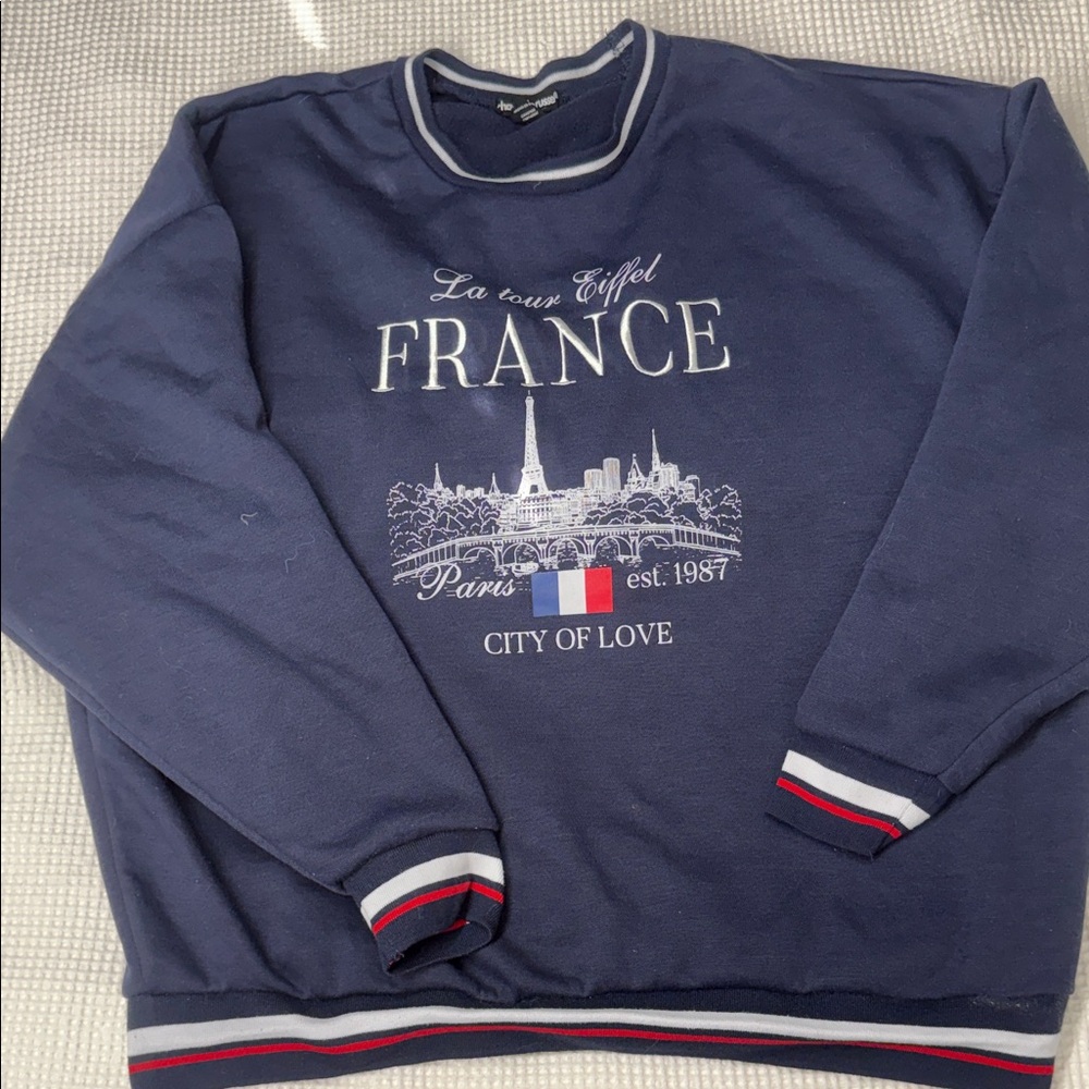 Navy Blue Paris Charlotte Russe Themed Sweater - XL